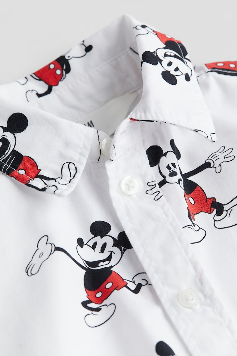 Chemise en coton à motif Blanc/Mickey ENFANT H&M FR