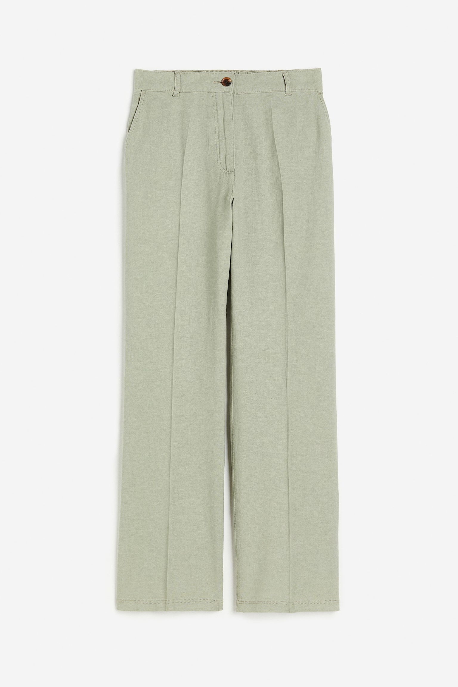 Linen-blend trousers - Light khaki green/Black/Light beige/Dark green - 1