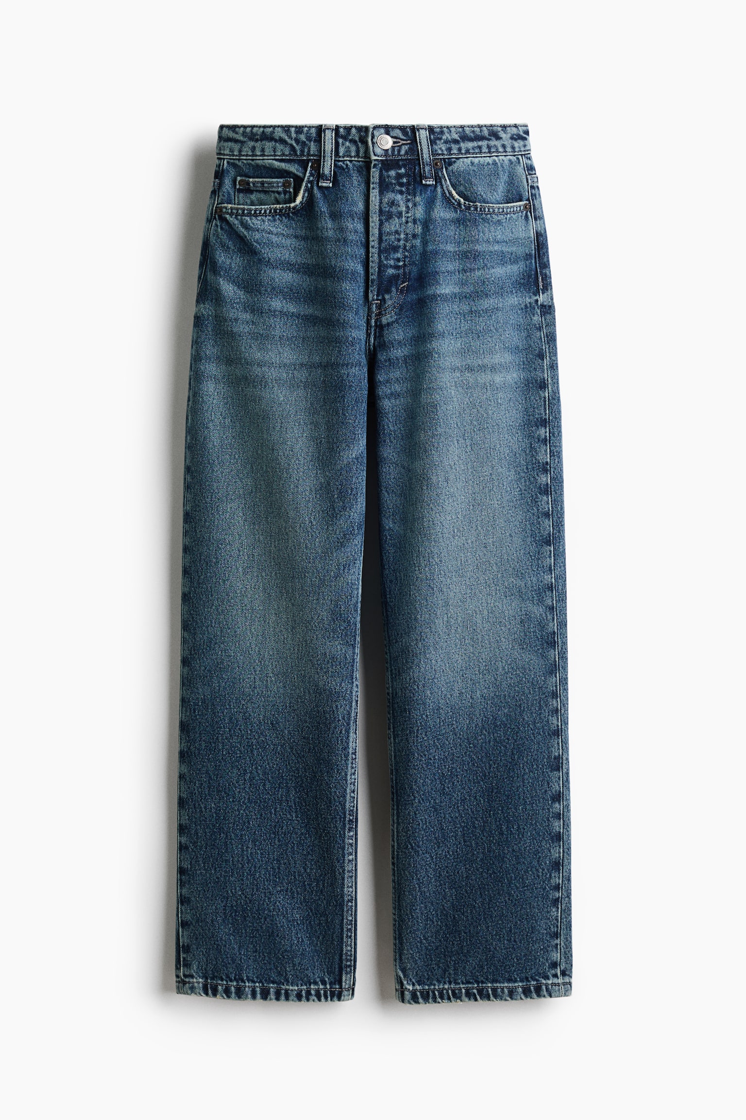 Straight High Waist Ankle Jeans - Blu denim/Bianco/Nero lavato/Beige/Blu denim chiaro/Blu denim - 2