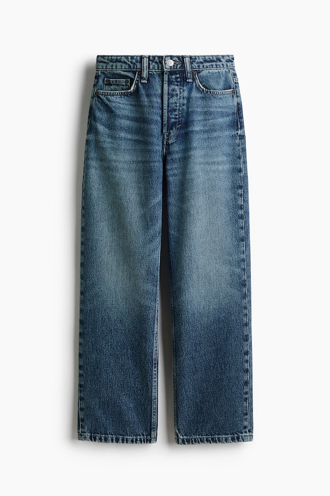 Straight High Waist Ankle Jeans - Denim blue/Washed black/Light denim blue/Denim blue/White/Denim blue/Beige - 1