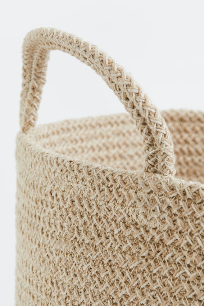 Cotton storage basket - Light beige/Brown - 3