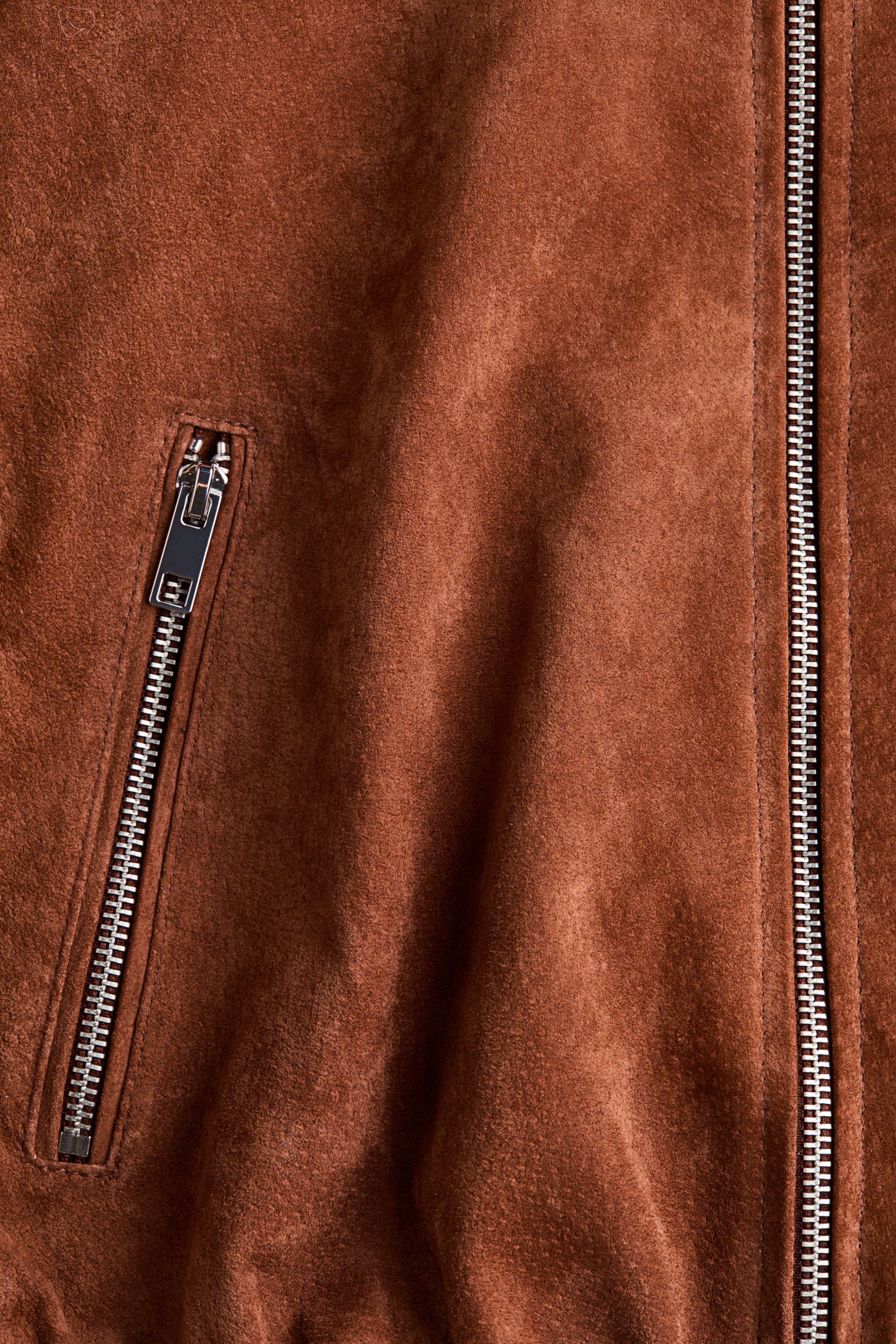 Veste grande taille en cuir velours fendu