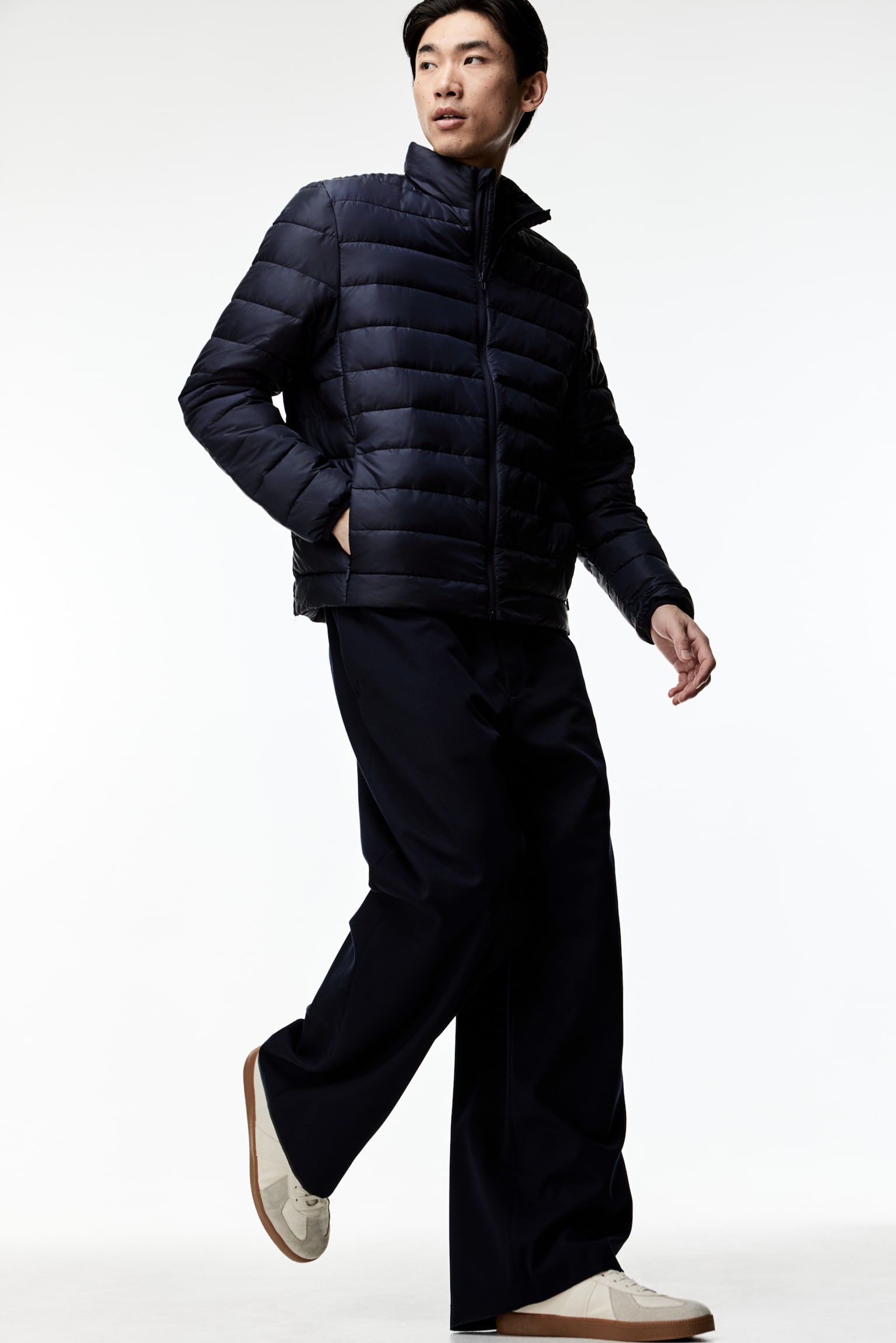 Slim Fit Lightweight puffer jacket - Navy blue/Black - 6