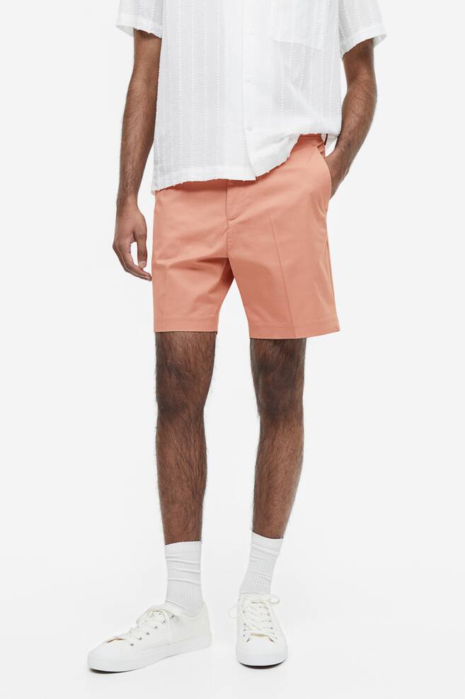 Regular Fit Chino shorts - Salmon pink/Navy blue/Black - 5