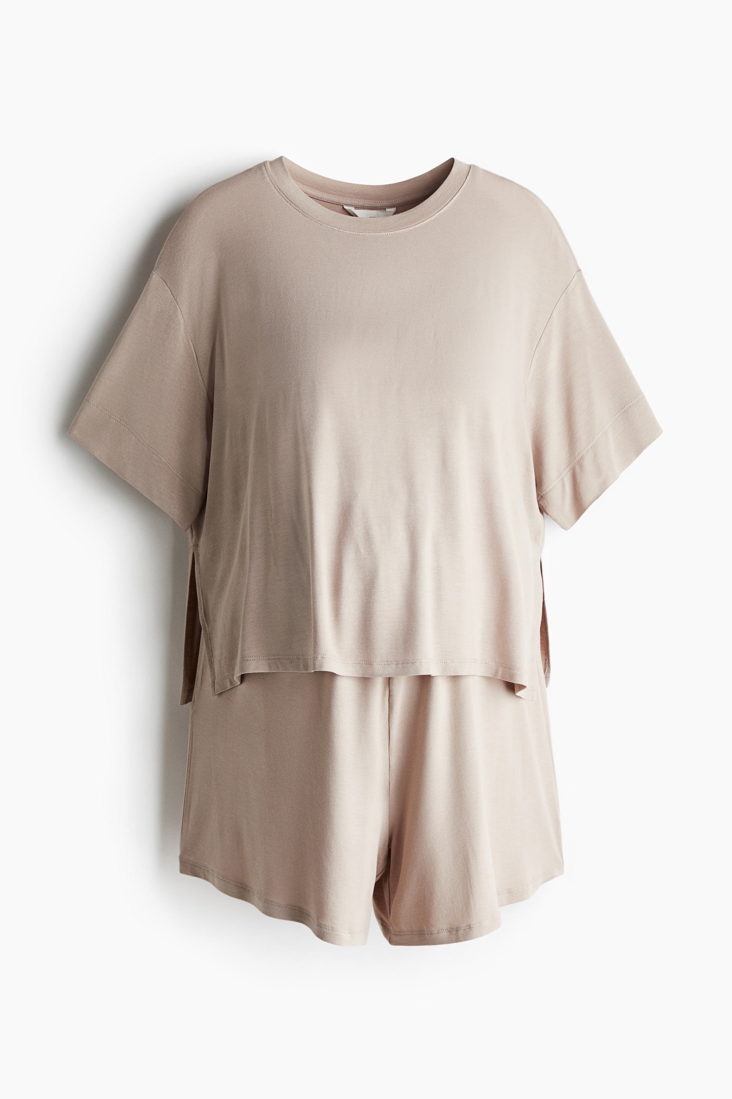 MAMA Before & After 2-delt sæt - Lys muldvarp/Mørkegrå