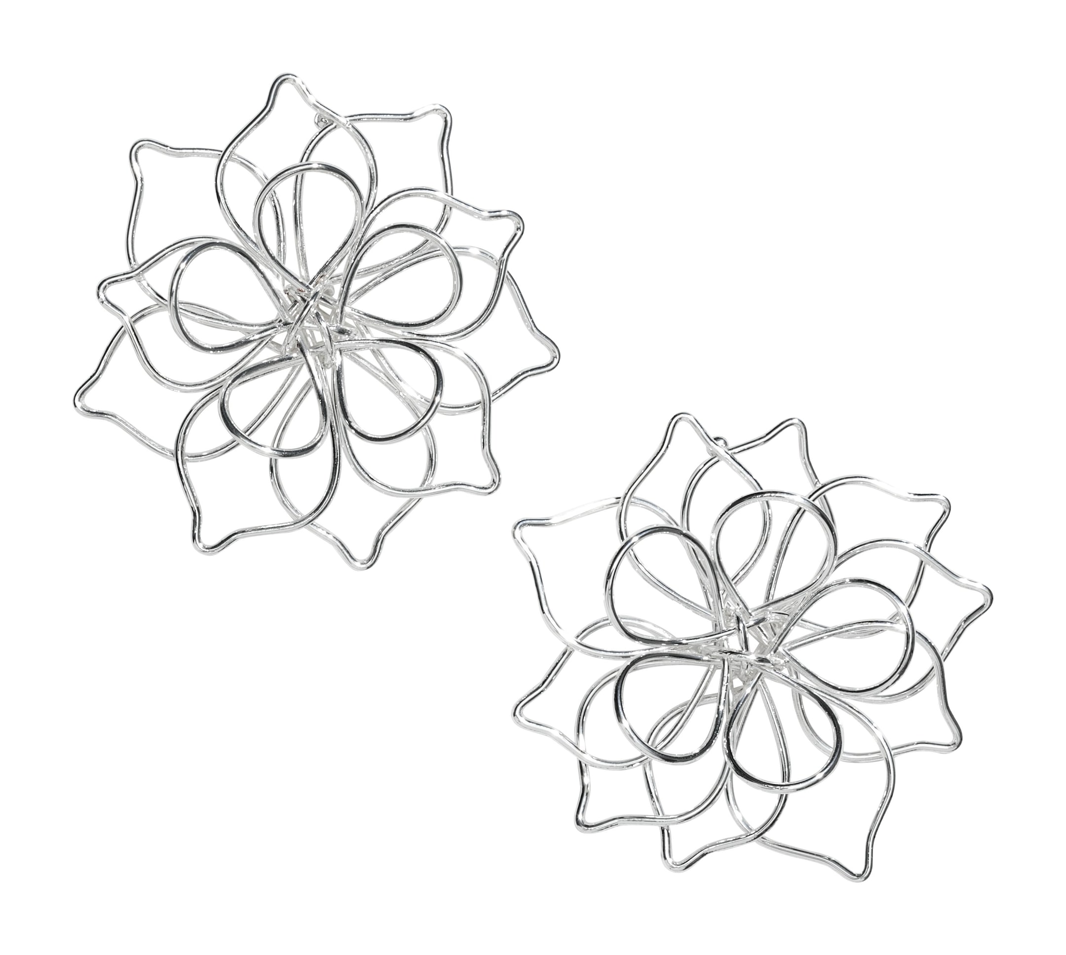 Näytä suurempi kuva: Kukkakorvakorut - Hopeanvärinen - NAISET | H&M FI 1