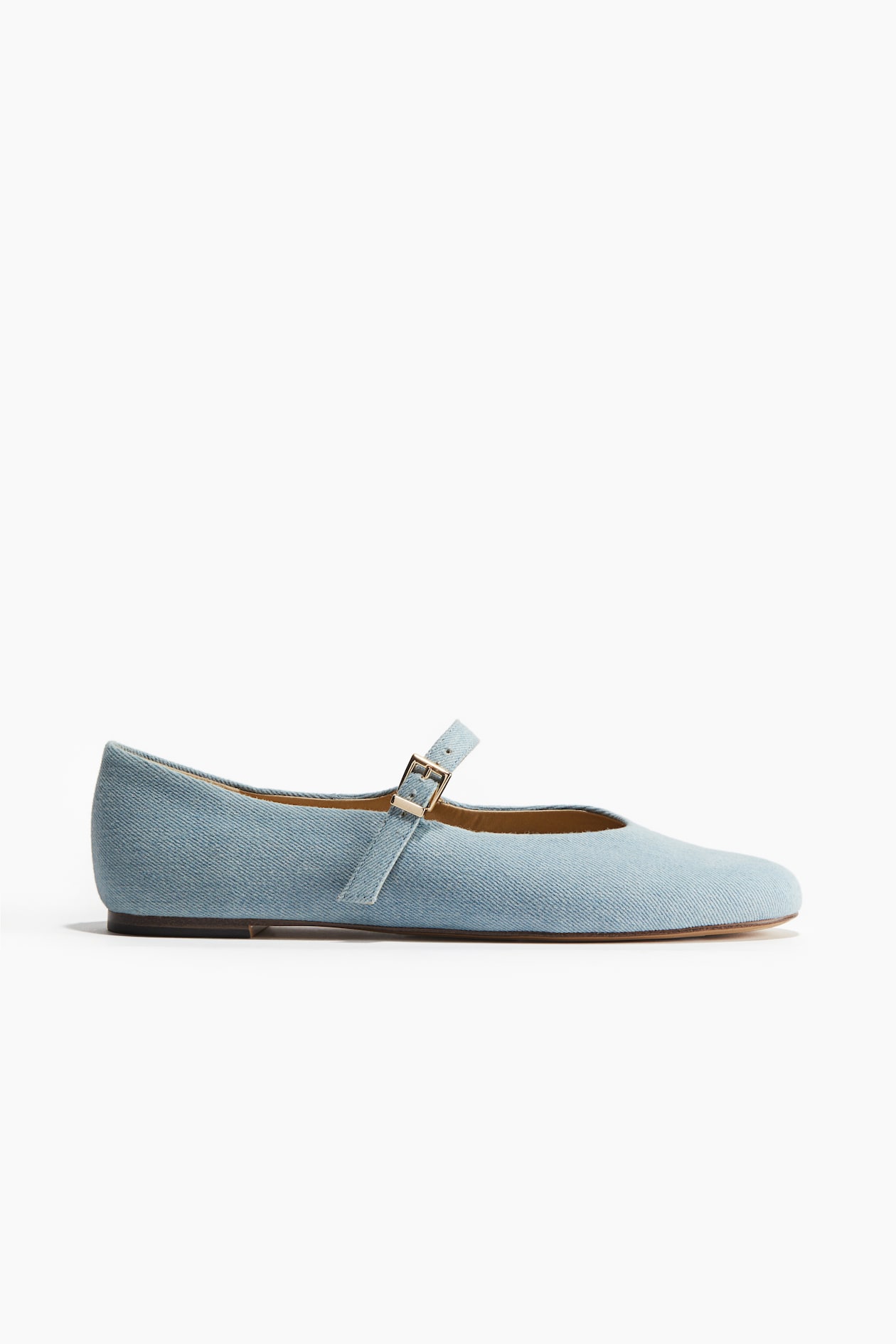 HM 26S KELLY BUCKLE MARY JANE POINTED FLATS IN CREAM WHITE CALFSKIN