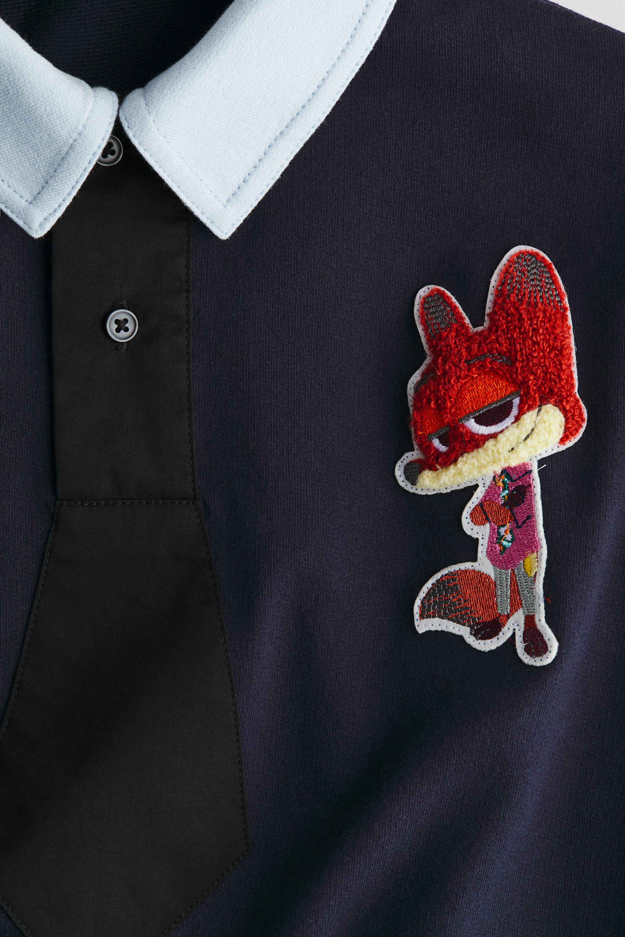 拡大画像を表示: ネクタイディテールラガーシャツ - ネイビーブルー／ズートピア - Kids | H&M JP 7