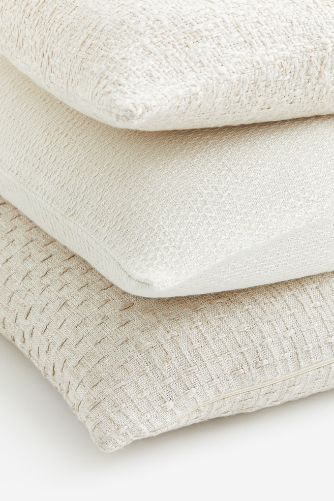 3-pack structure-weave cushion covers - Light beige - 2