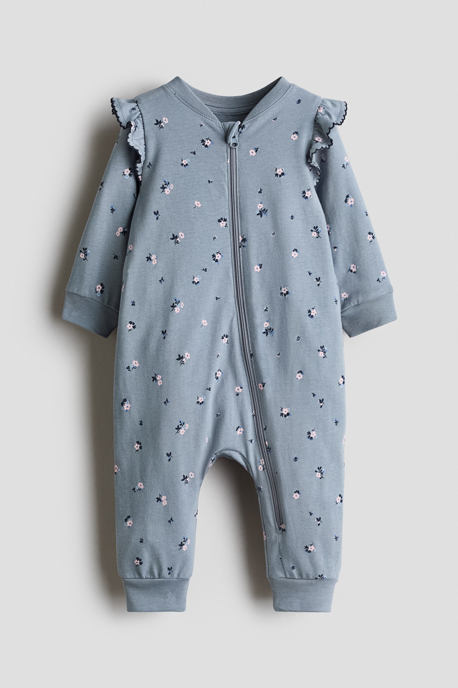 Printed sleepsuit - Light dusty blue/Floral/Light beige/Cherries/Light pink/Hearts