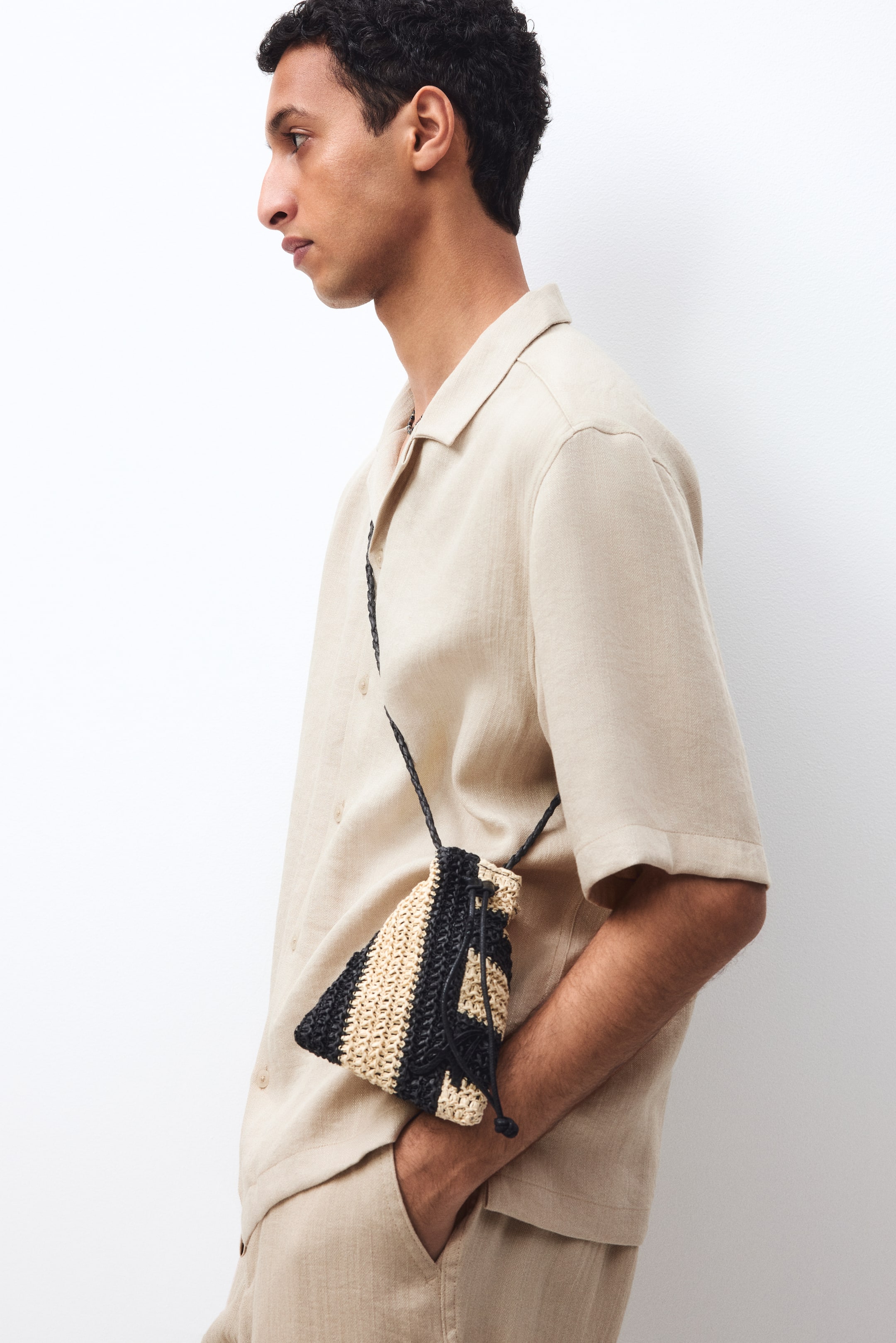 Chemise décontractée avec col cubain