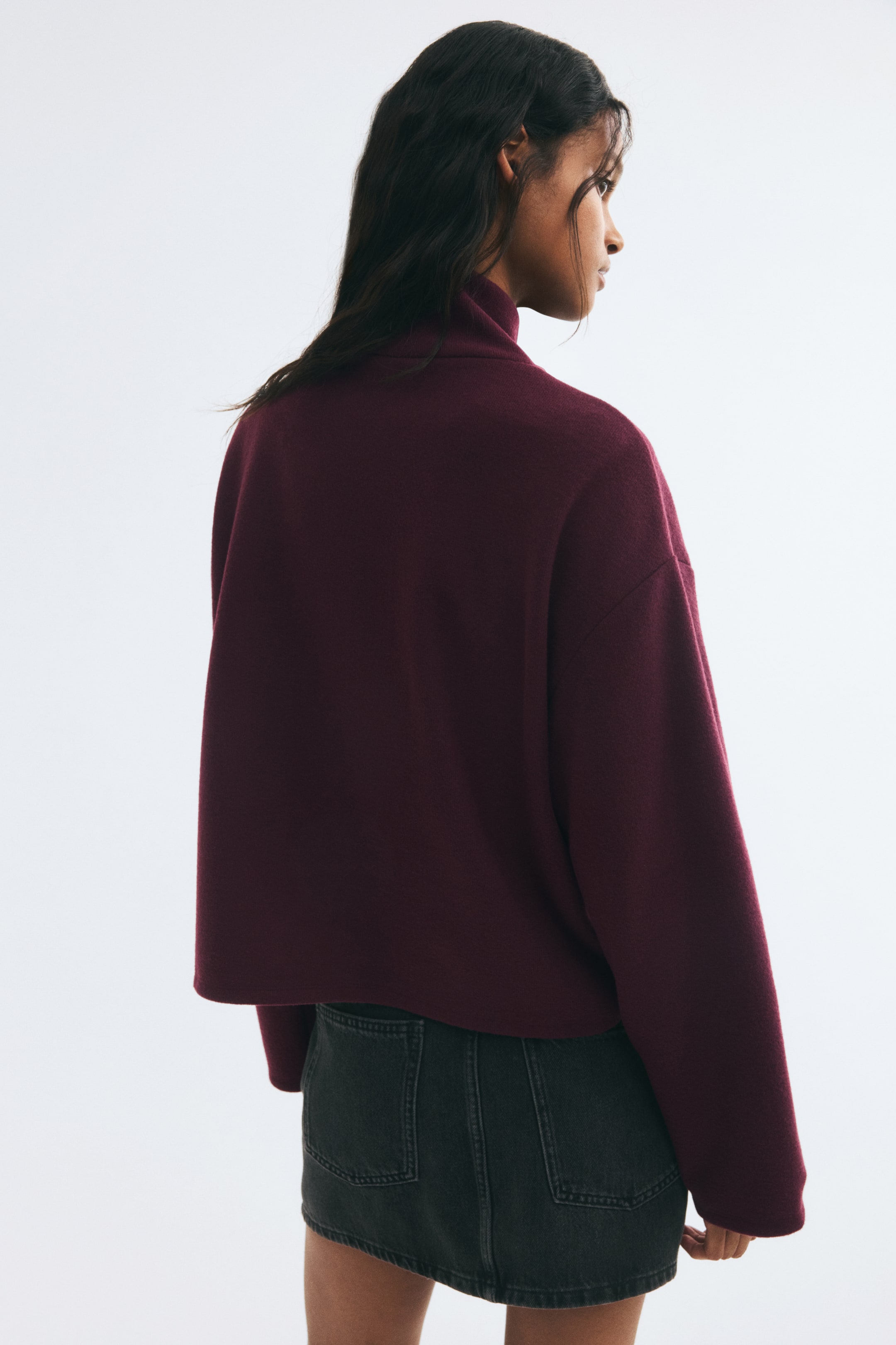 Loose-Fit Mock Turtleneck Sweater
