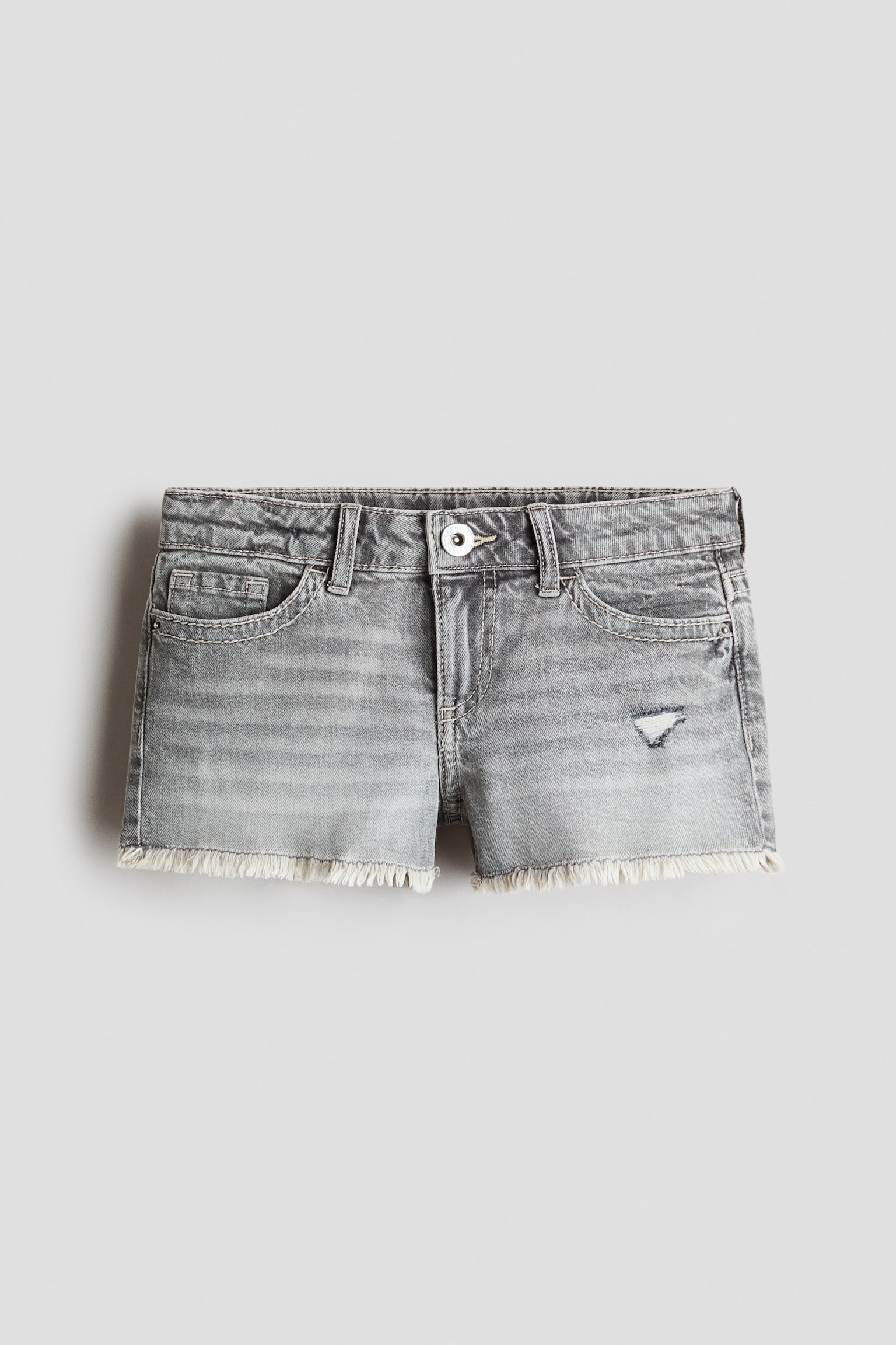 Pantaloni scurți din denim cu cinci buzunare - Gri-denim deschis/Albastru-denim deschis/Albastru-denim închis/Albastru-denim/Alb/Albastru-denim deschis/Verde-kaki deschis - 1