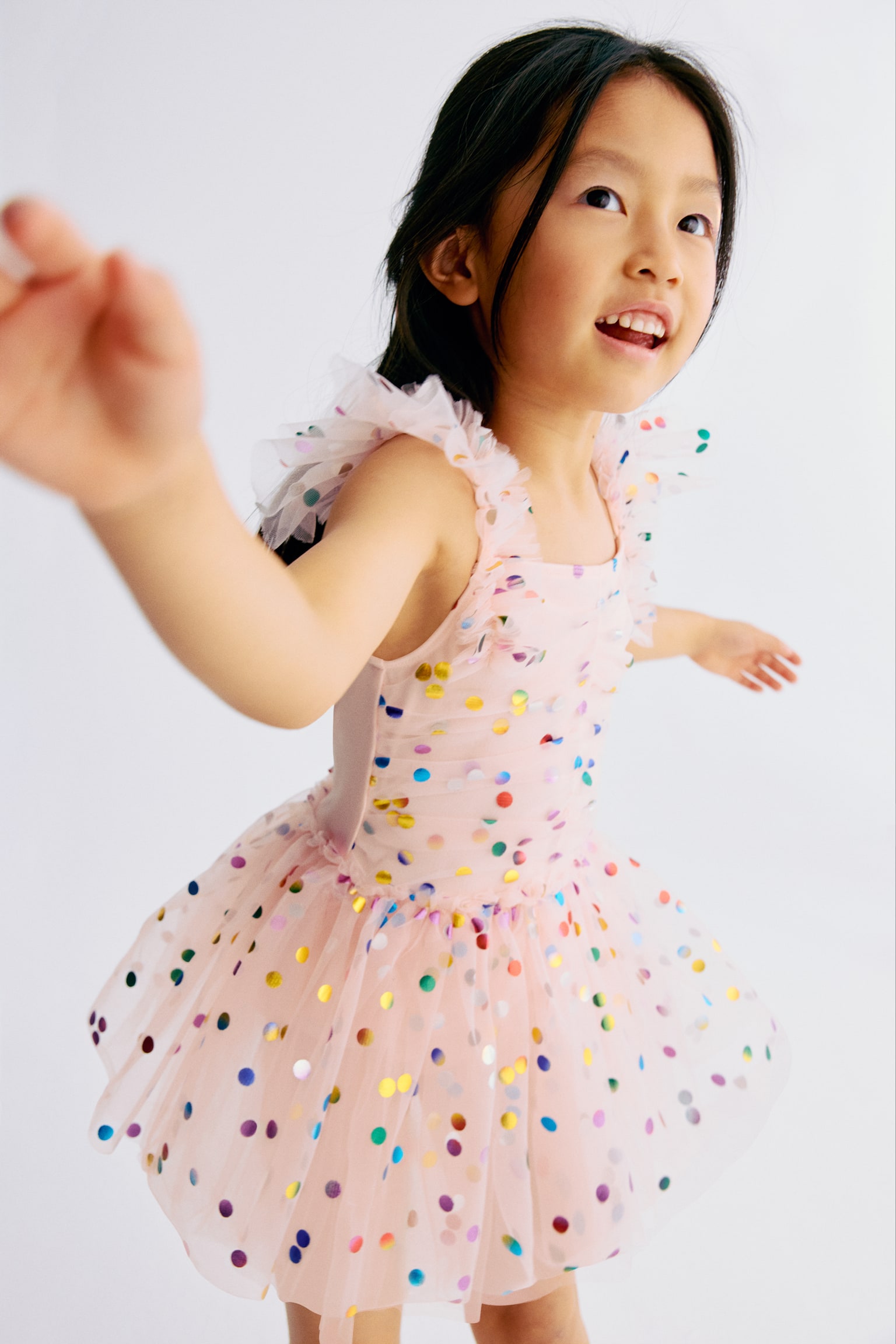 Κοκαλάκι μαλλιών με φιόγκο - Ανοιχτό ροζ/πουά - 4