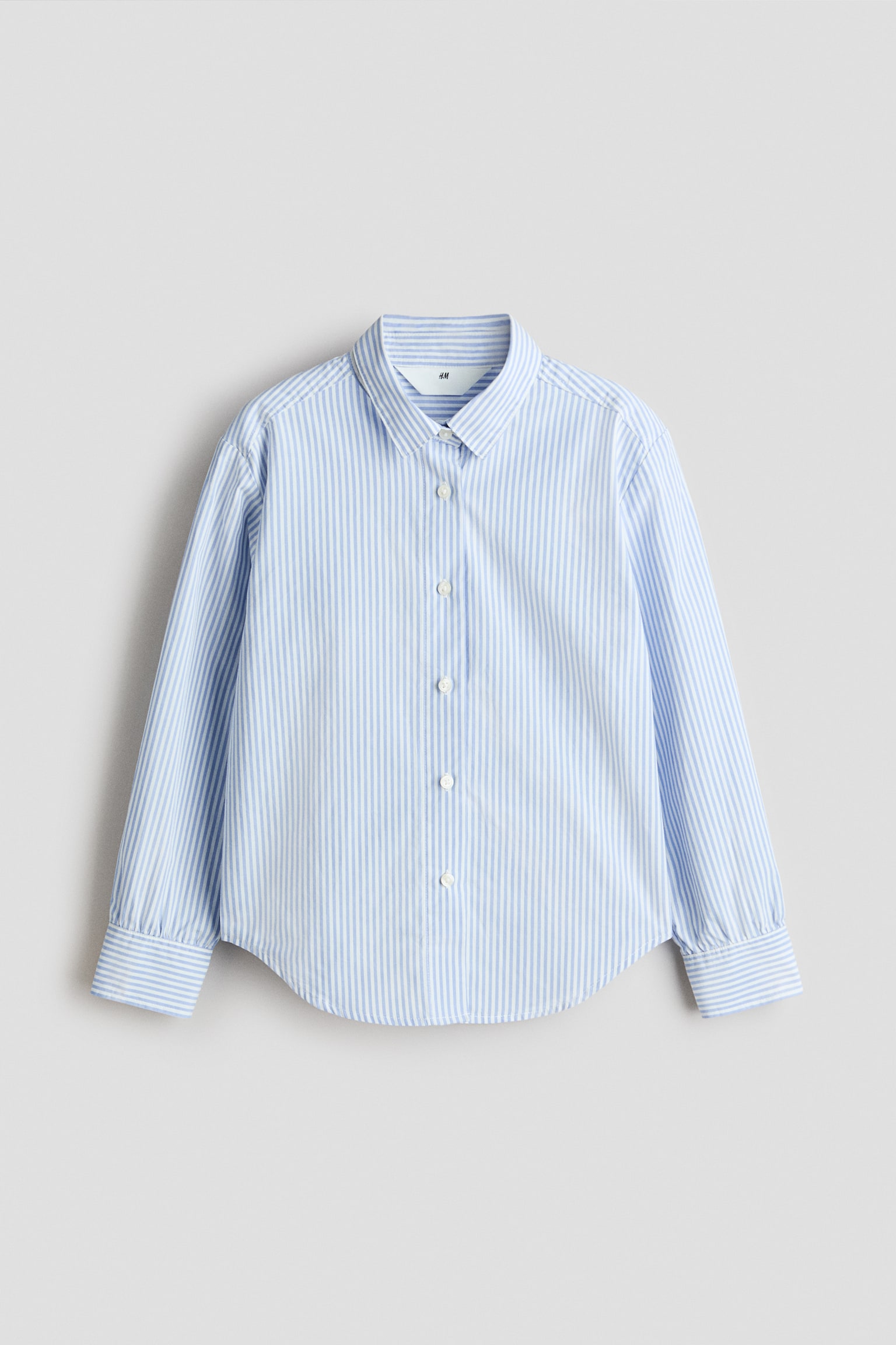 Camicia in popeline - Azzurro/righe/Rosa chiaro/righe