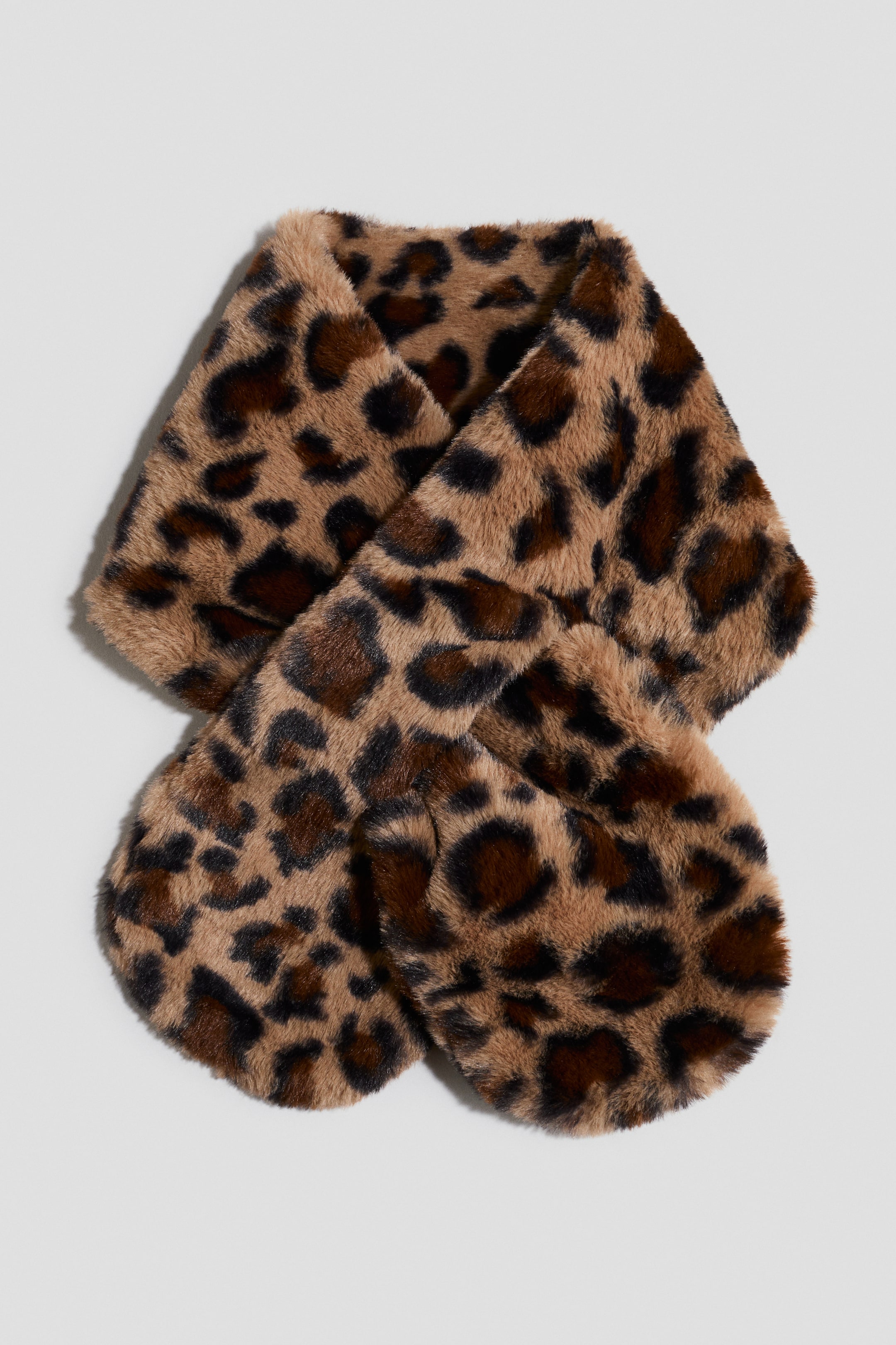 View larger image: Fluffy scarf - Dark beige/Leopard print - Kids | H&M 1