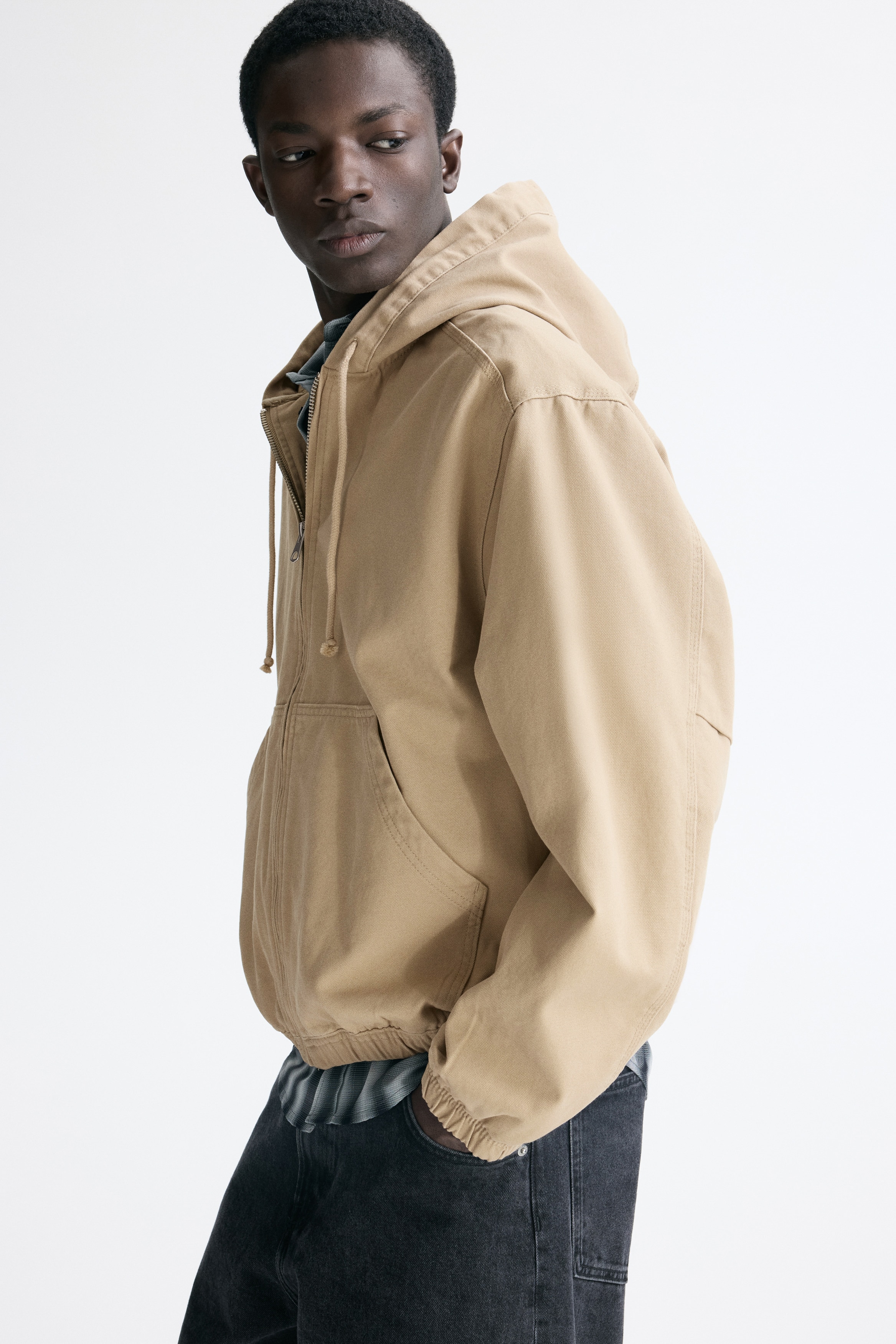 Men's Dark grey Hooded workwear jacket | H&M