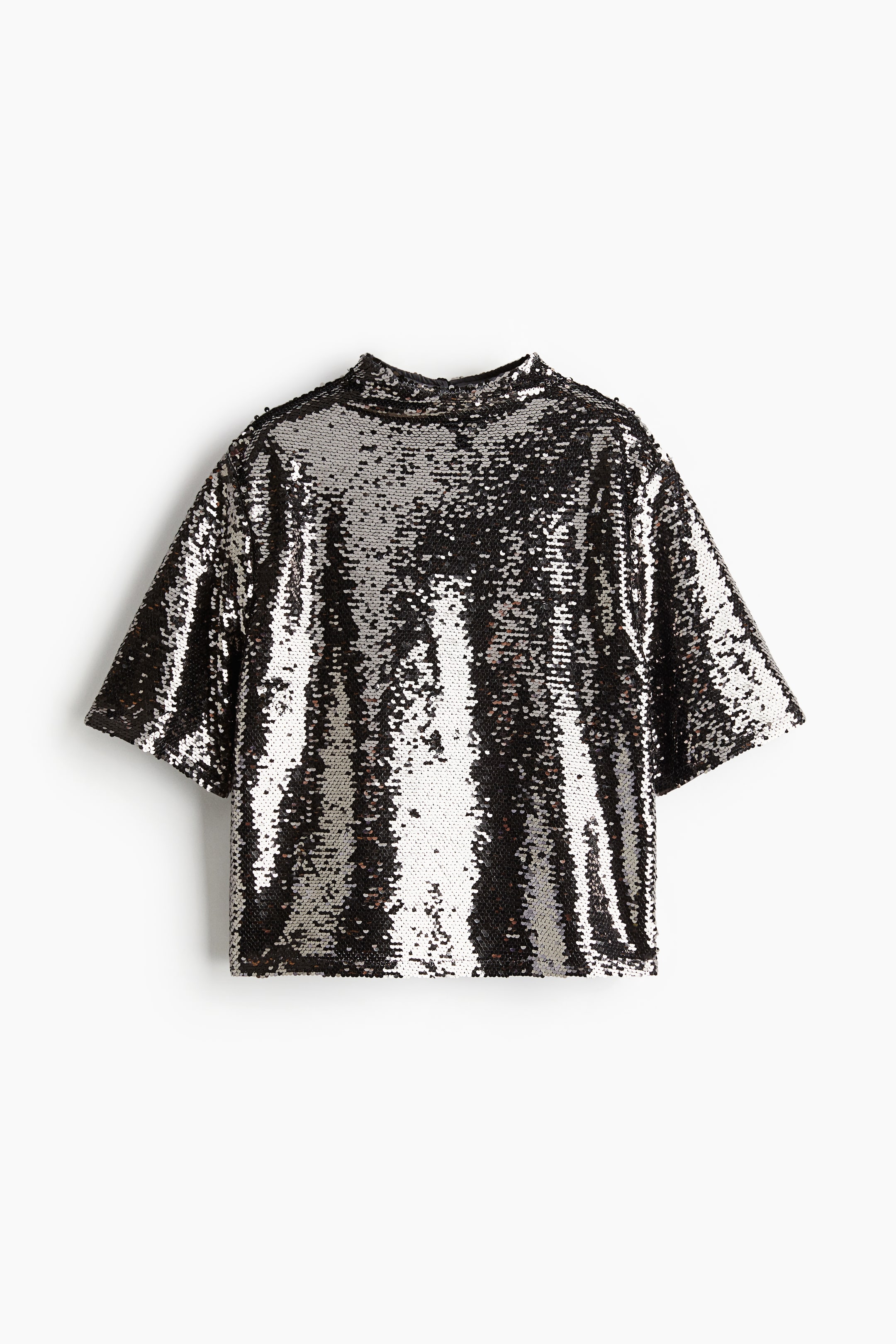 Sequined top - Silver-coloured - Ladies | H&M GB