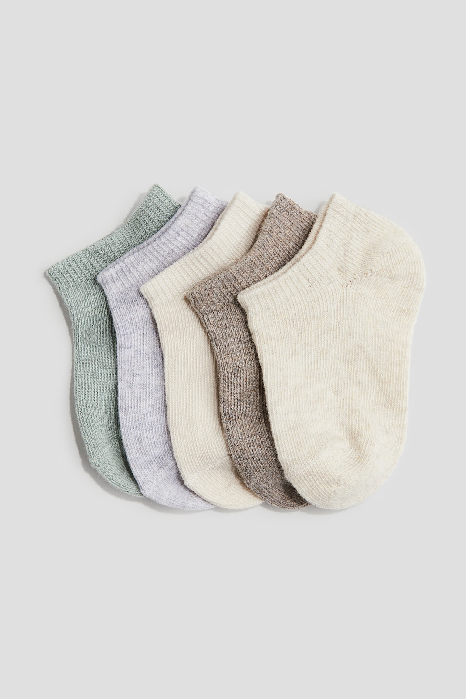 5-pack Sneaker Socks - Dusty green/Mole/White/Black/White/Dusky green/Beige/Black/White/Grey/Pink/Light grey/Dark blue/Blue - 1