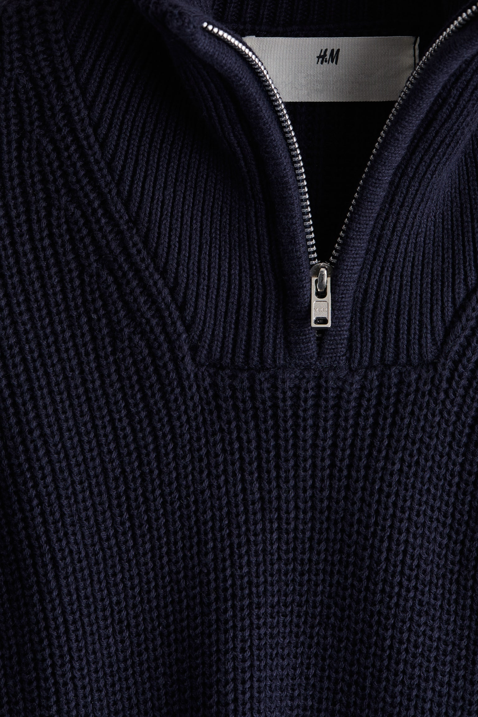 Zip-top jumper - Navy blue/Dark grey marl/Light beige - 2