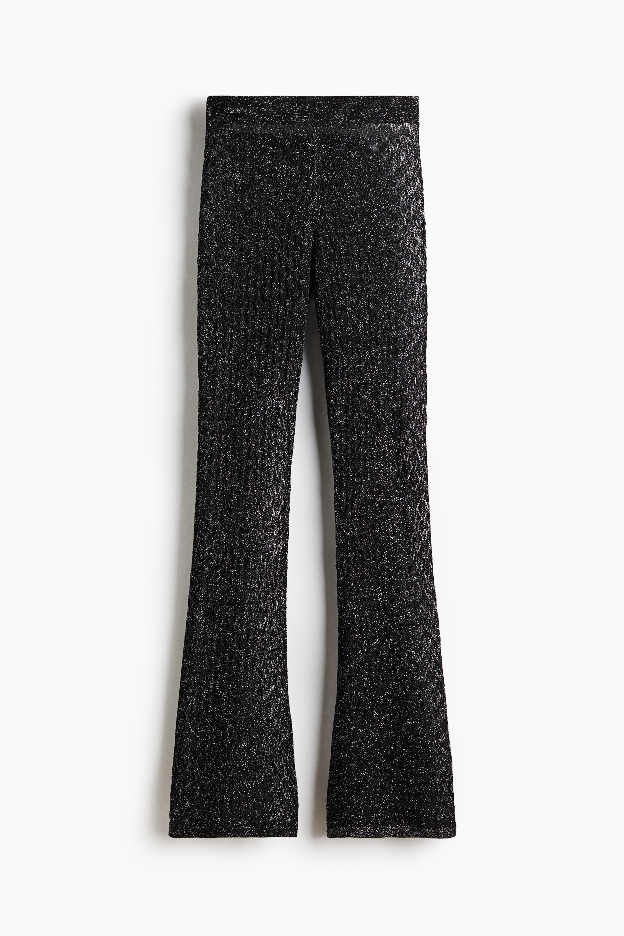 View larger image: Shimmery Pointelle-Knit Pants - Black - Ladies | H&M US 1