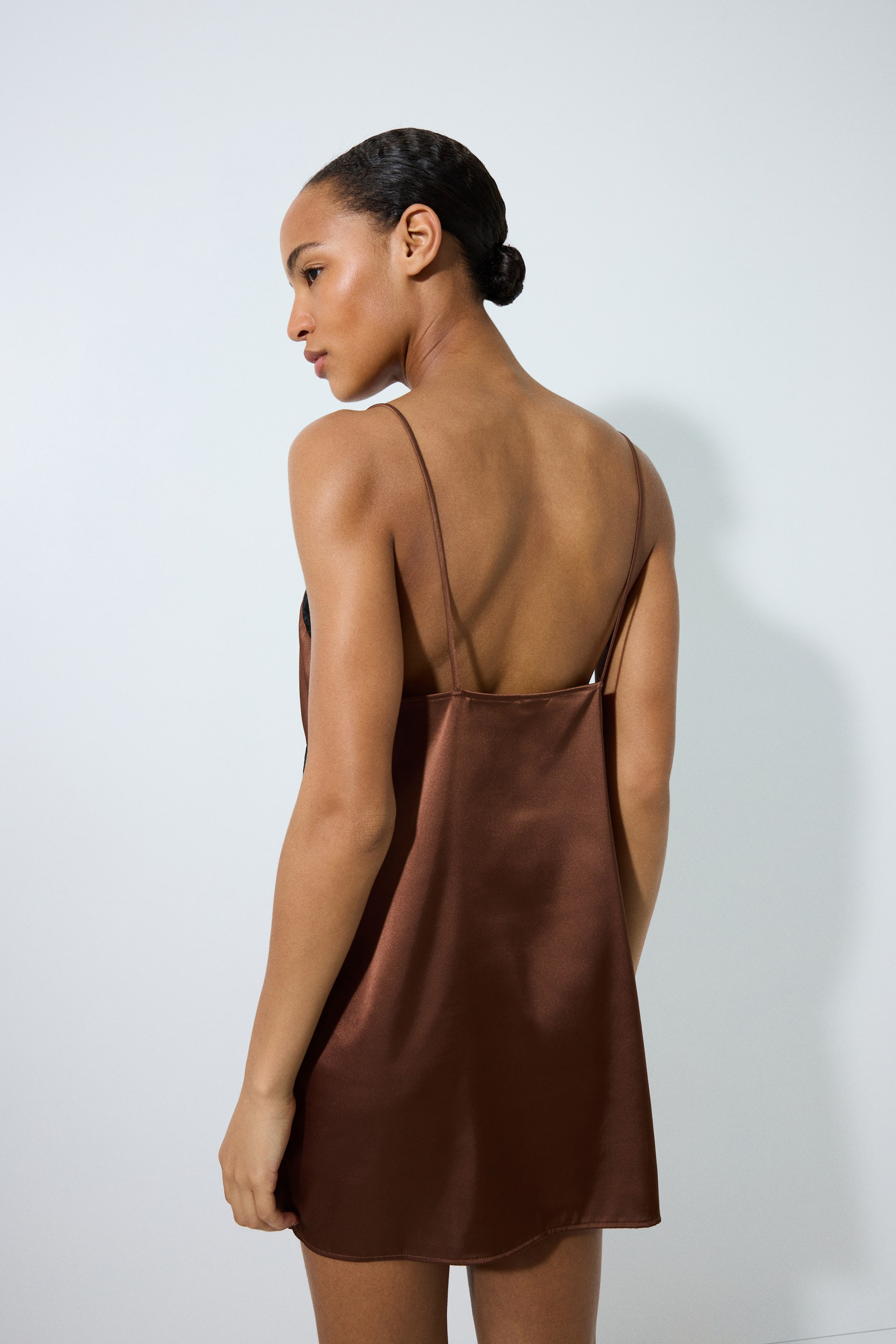 Lace-Trimmed Satin Nightgown