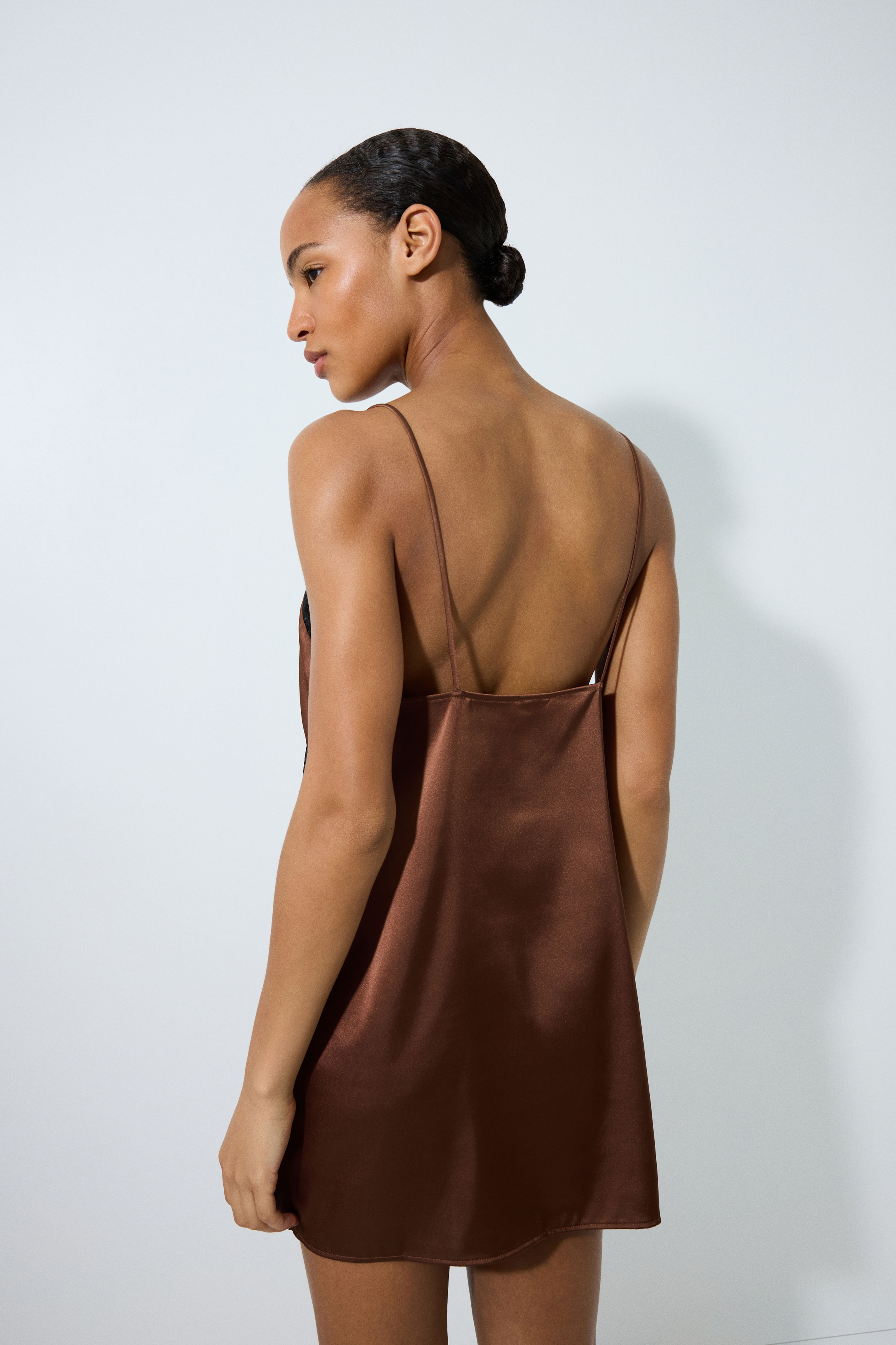 Lace-Trimmed Satin Nightgown
