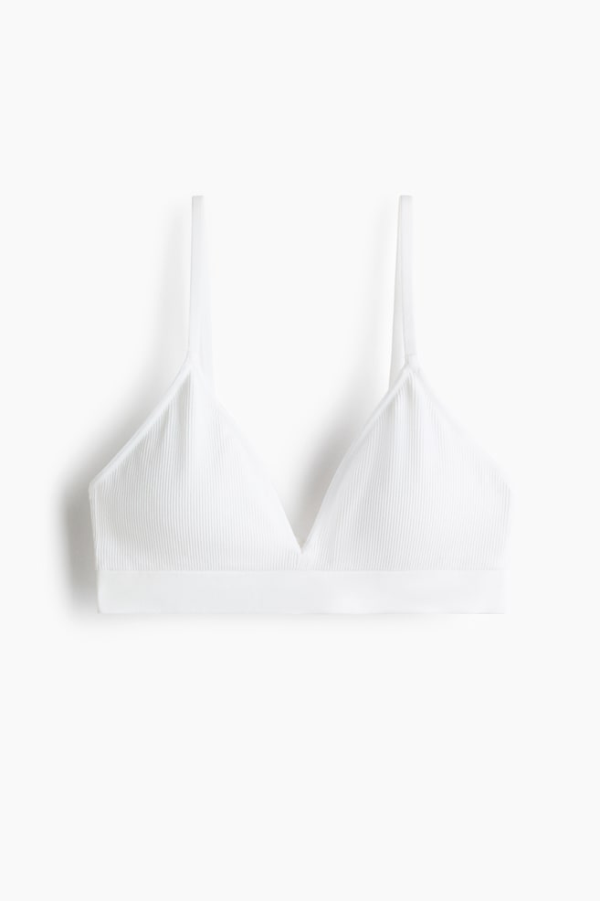 Seamless Padded Soft-cup Bra-White - 1