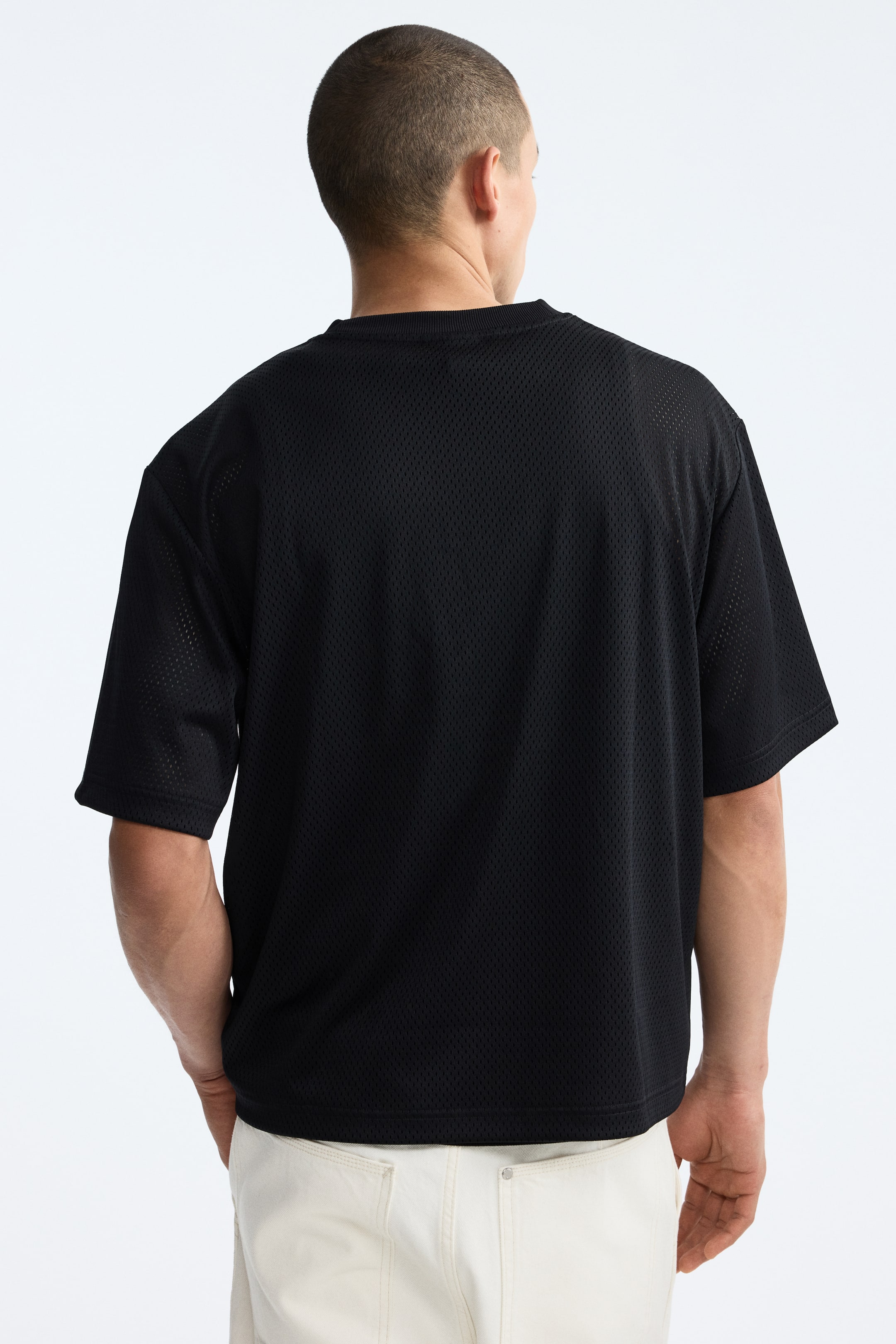 Oversized Printed Mesh T-Shirt