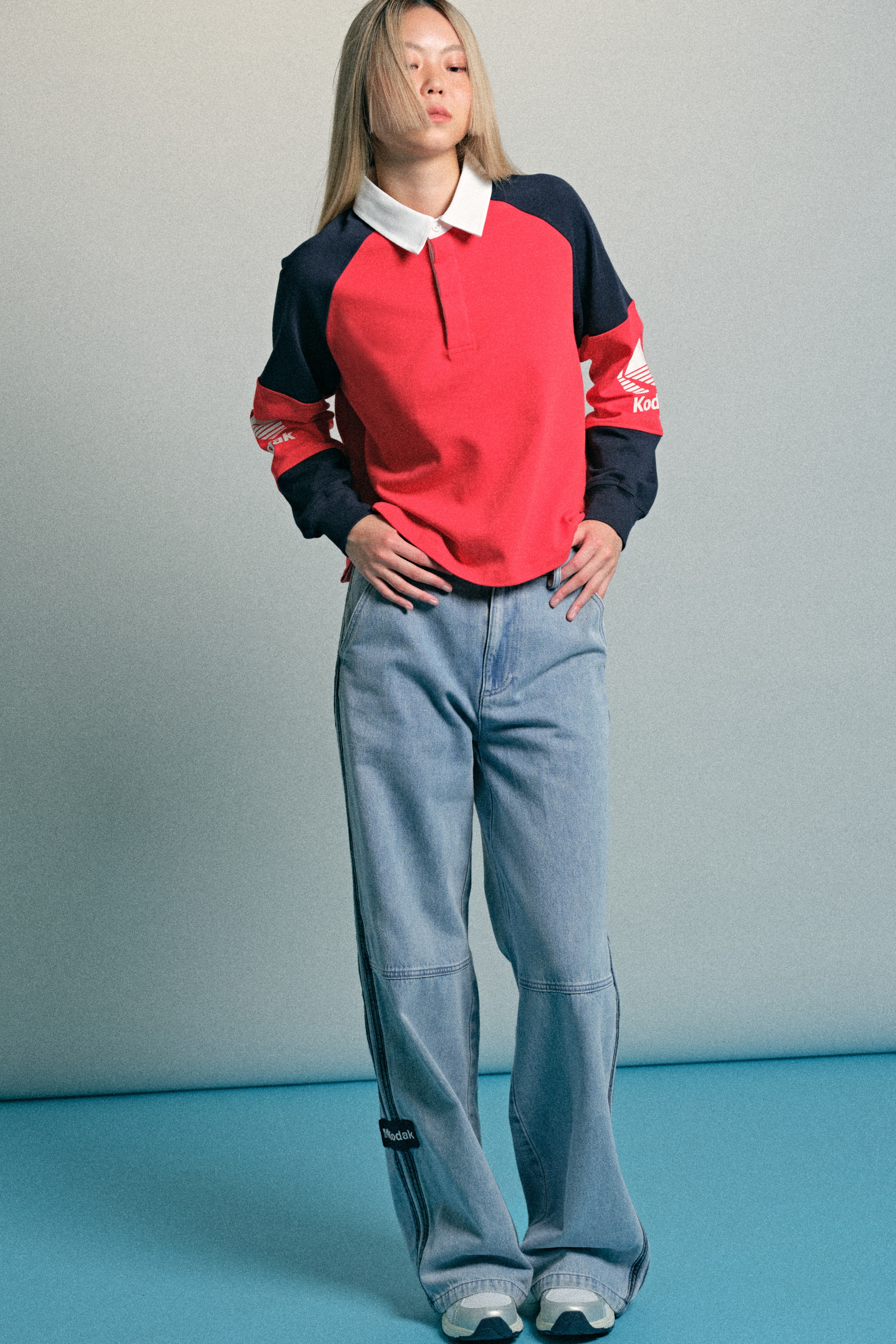 H & M - サイドラインデニム - ブルー