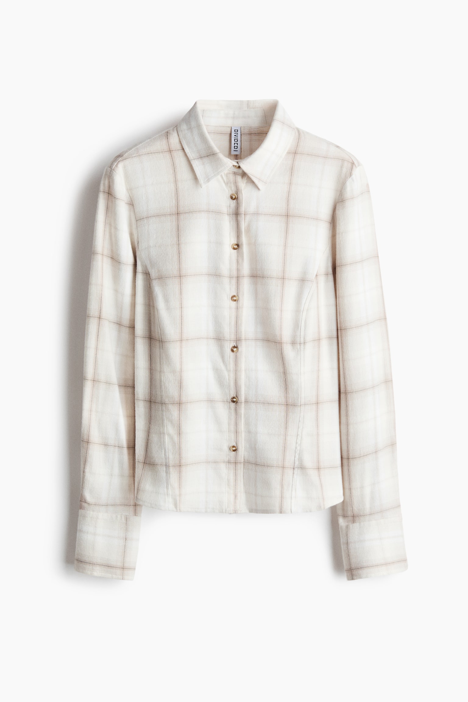 Camisa entallada de franela - Blanco/Cuadros - 1