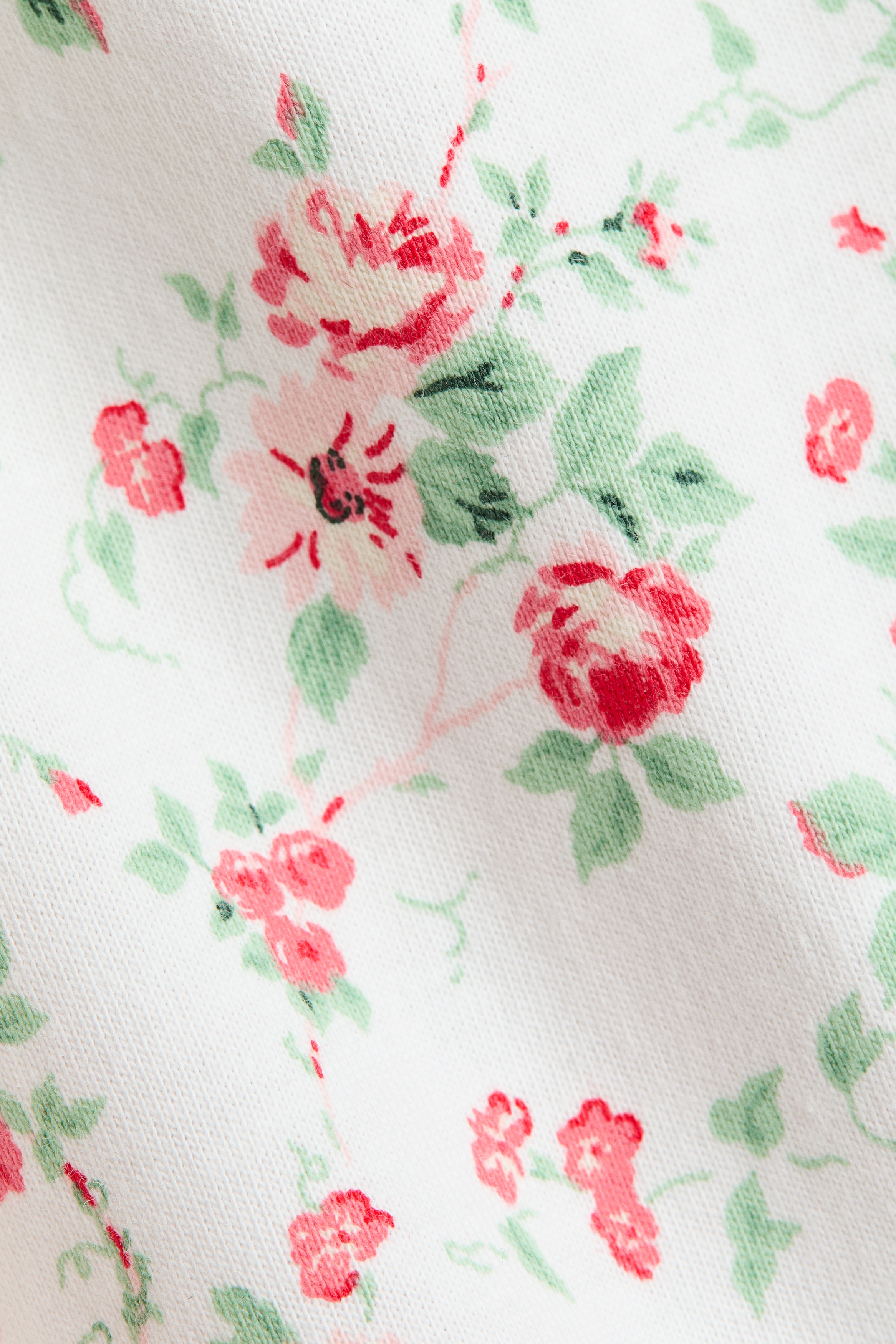 White/roses Flounce-Trimmed Cotton Top for kids | H&M CA