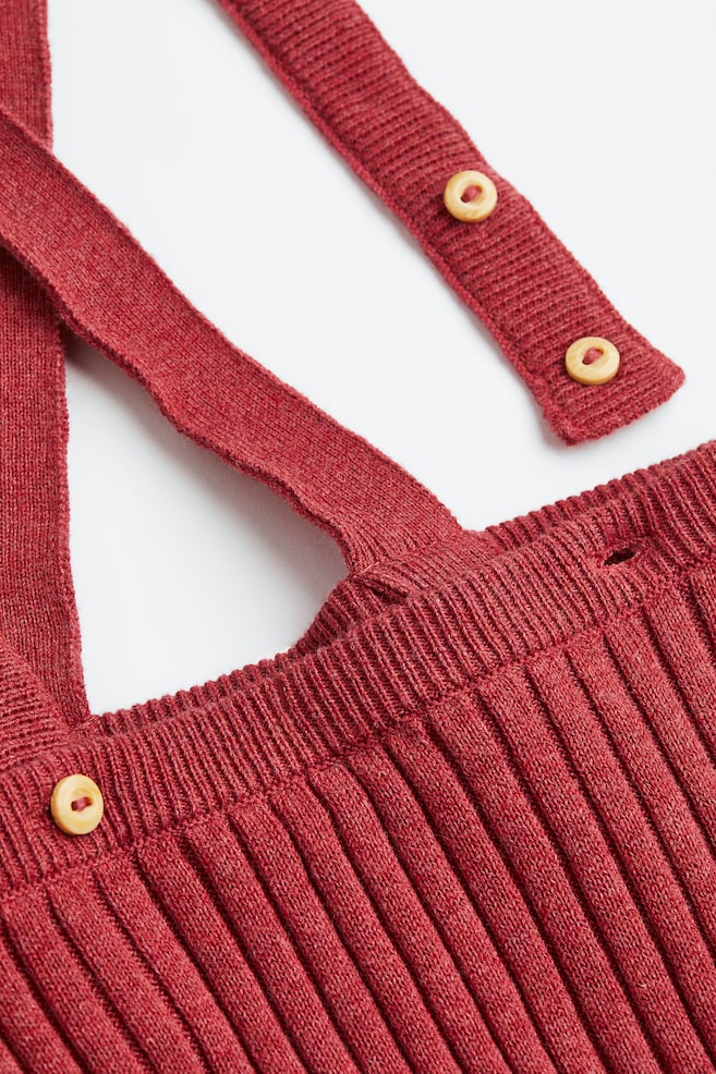 3-piece fine-knit cotton set - Dark red/White - 4