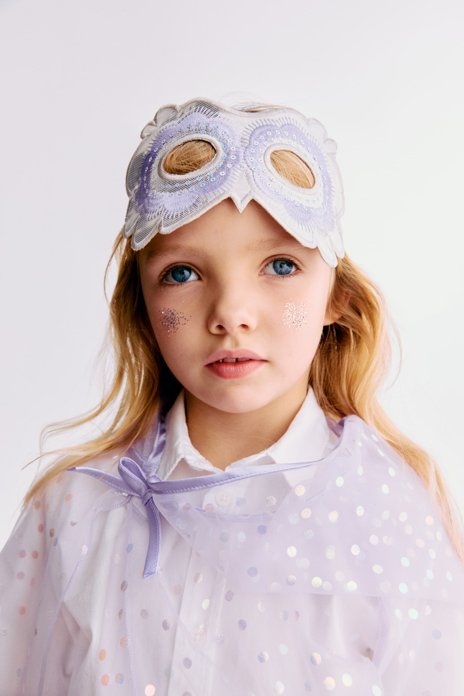 2-piece fancy dress cape set - Light purple/Patterned - 3