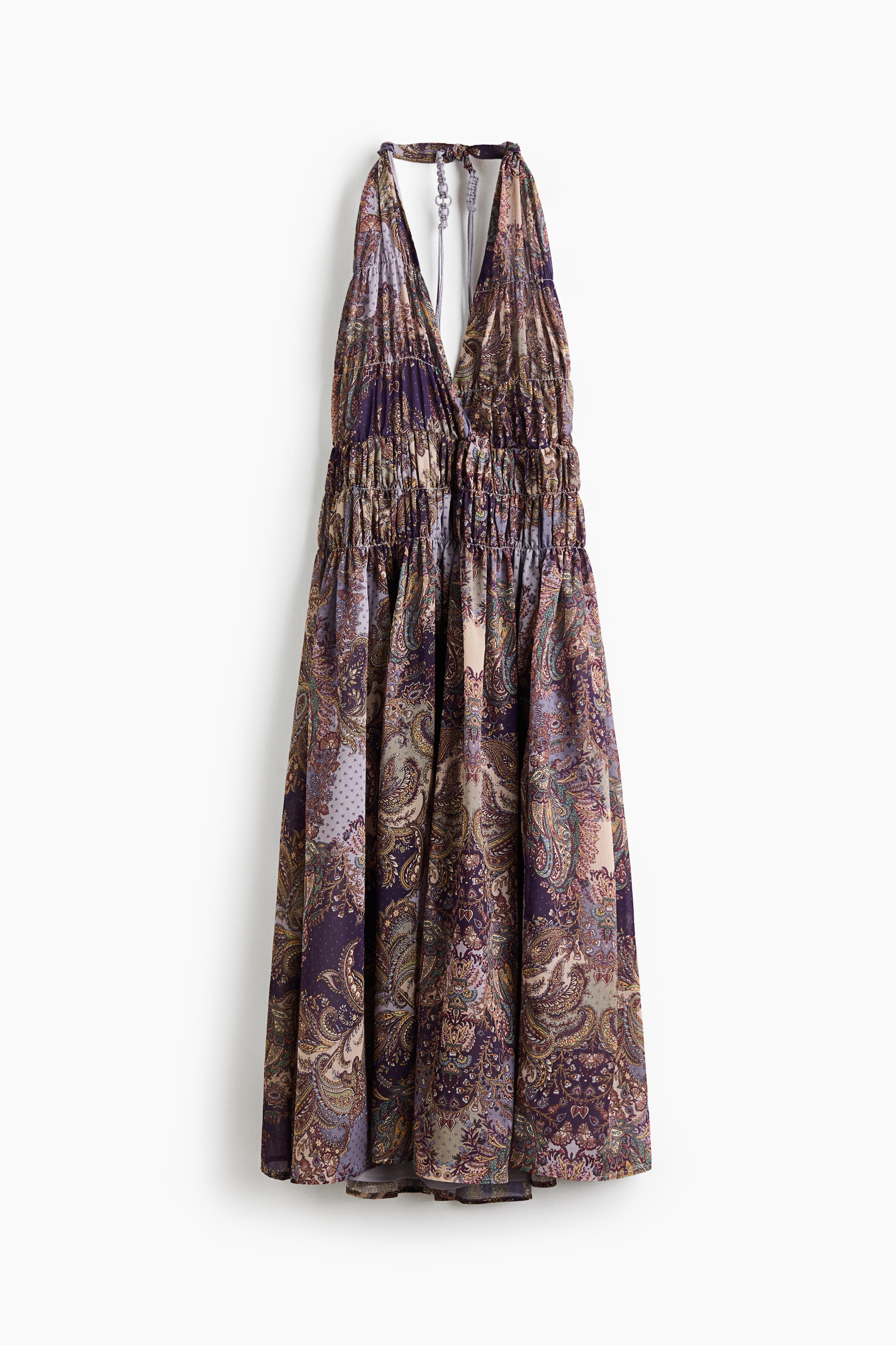 Robe froncée à dos nu