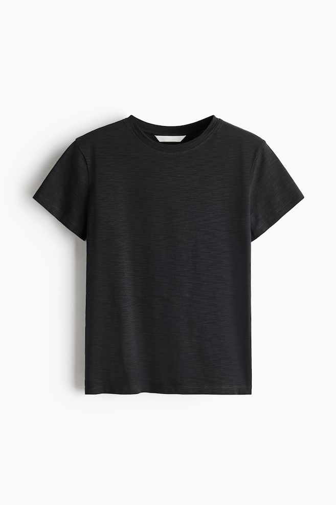 Fitted T-shirt - Black/Ivory/Dark beige/Brown - 1