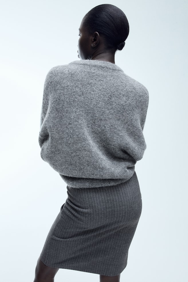 Slit-hem skirt - Dark grey/Pinstriped/Black/Black/Pinstriped - 5