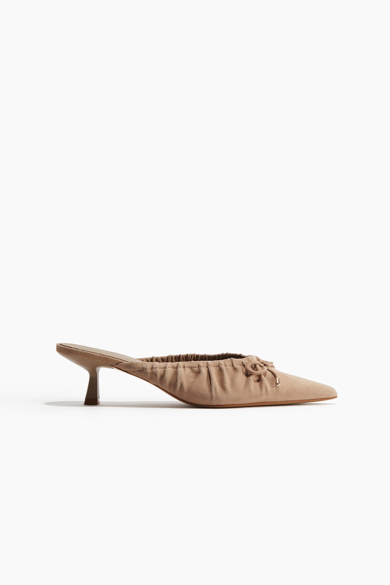HM 25S MULES IN CREAM WHITE SUEDE WITH SILVER HARDWARE
