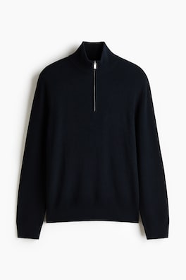 Stickad tröja med dragkedja Regular Fit