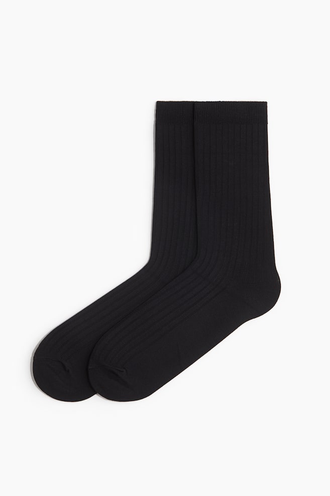 2 perechi de șosete din amestec de viscoză - Negru/Gri-melanj/albastru-aprins/Roșu-prună/Bleumarin/Bej/verde-kaki - 1