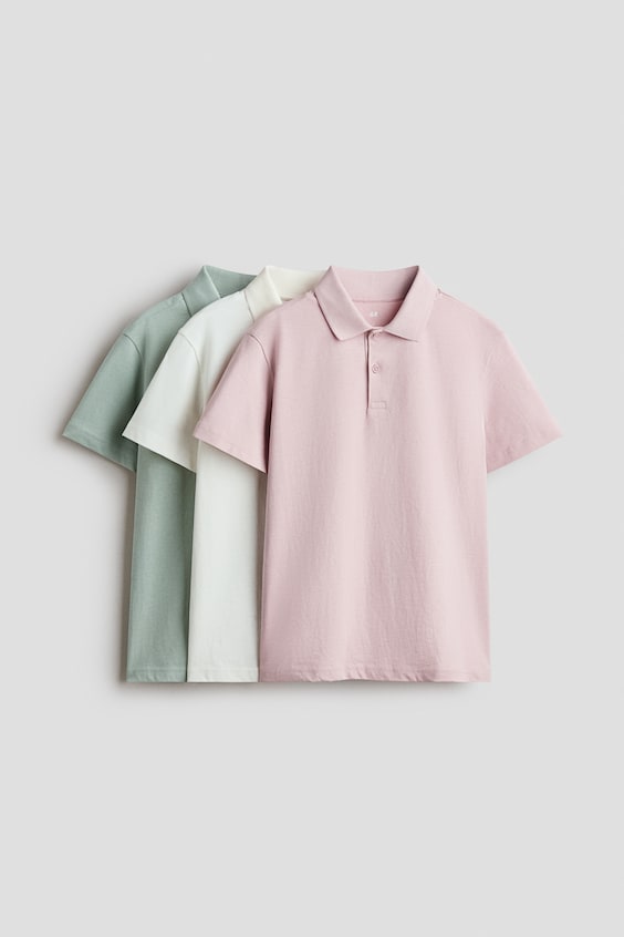 Детские рубашки H&M 3-pack Cotton Polo Shirts