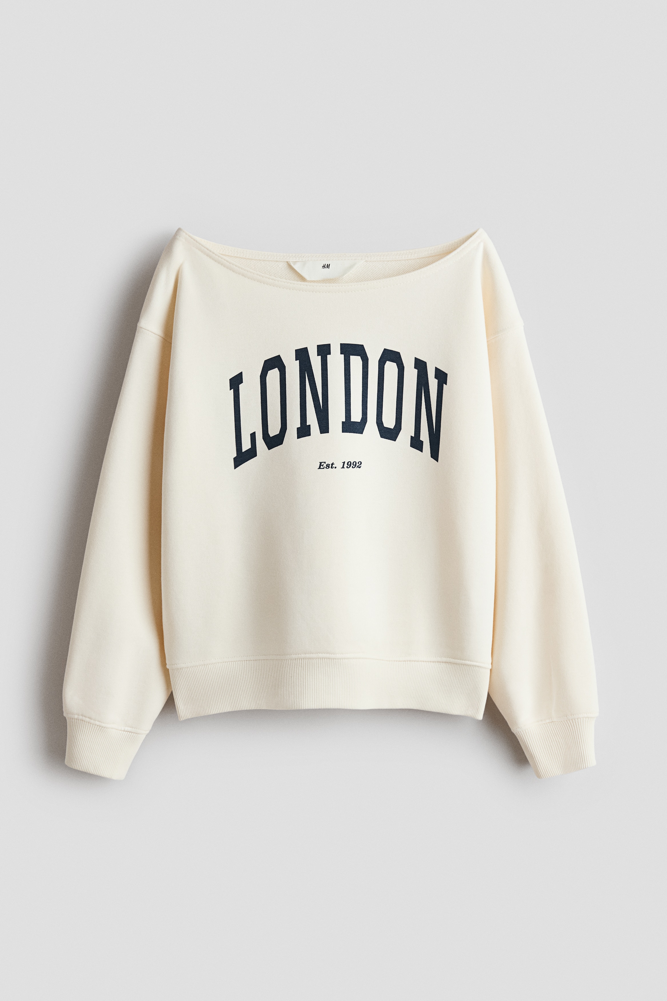 Oversized Off-the-Shoulder Top - Cream/London/Dark gray/25/Light dusty pink/Amour