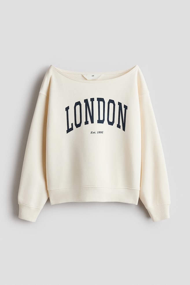 Oversized Off-the-Shoulder Top - Cream/London/Light dusty pink/Amour/Dark gray/25 - 1
