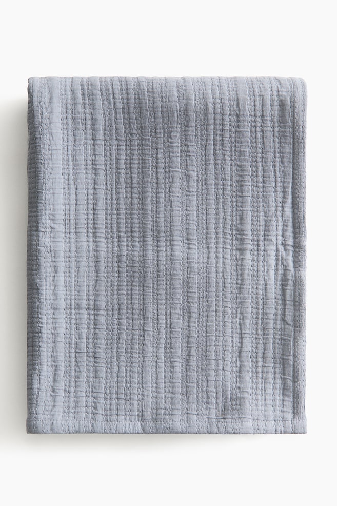 Cotton Muslin Bedspread - Dusty blue/Light beige/Dusty taupe/Taupe - 1