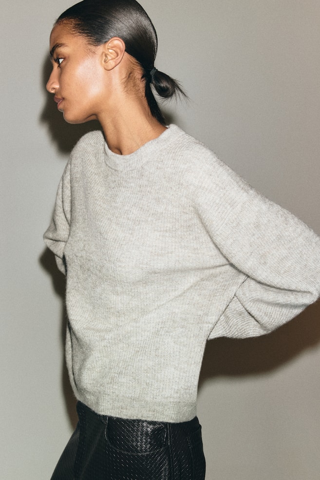 Knit Sweater - Light taupe melange/Light beige melange/Light pink/Cream - 5