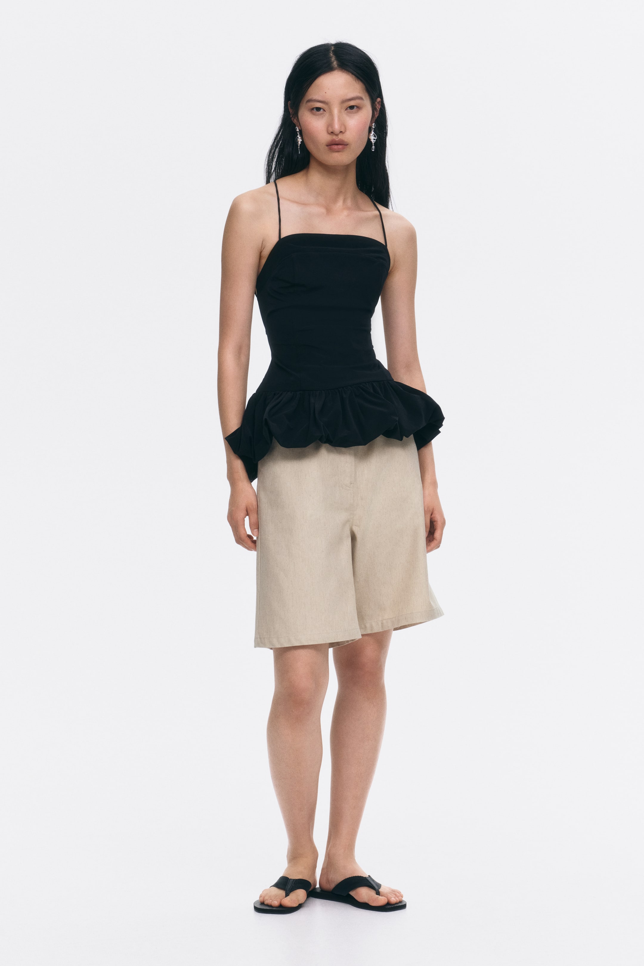 Linen-Blend Bermuda Shorts