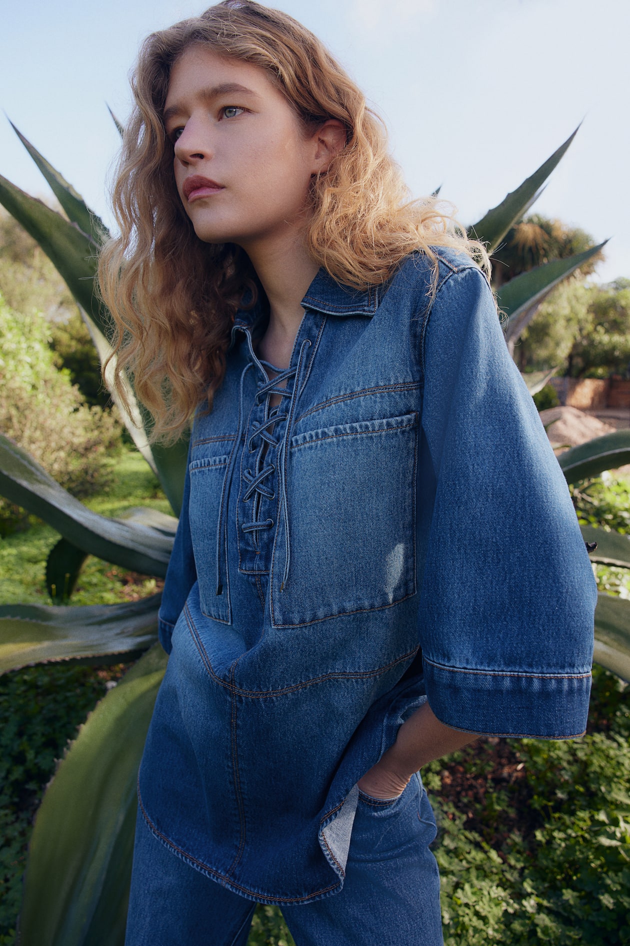 Lazada Camisas Vaqueras Mujer H&m Camisa Denim Con Detalle De