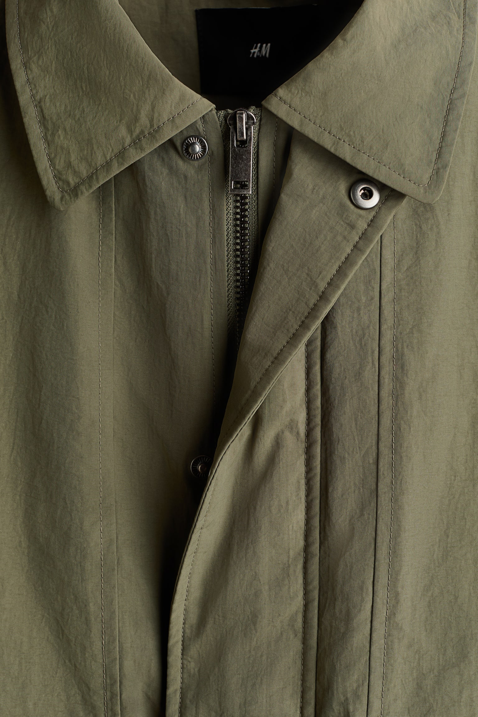 Water-repellent coach jacket - Khaki green/Black/Beige - 3