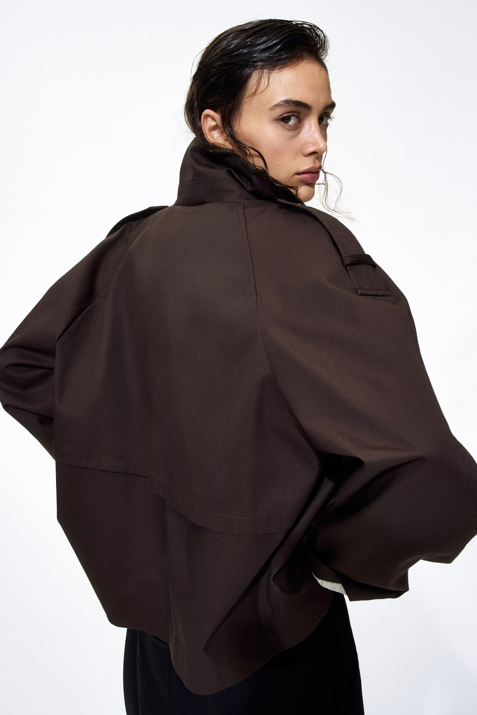 Trenchjacke - Dunkelbraun/Dunkles Khakigrün/Beige - 7