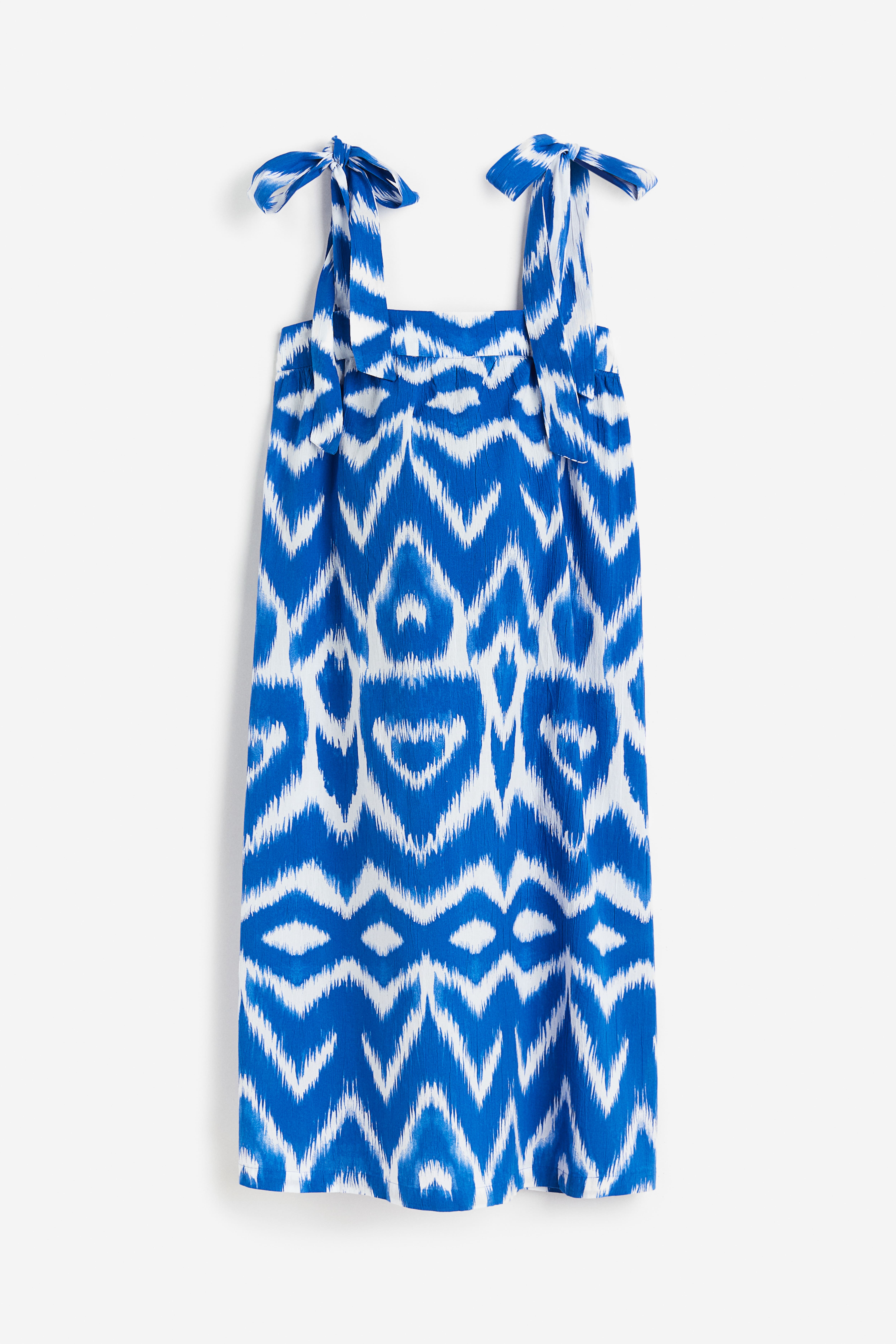 cotton dress with tie-top shoulder straps